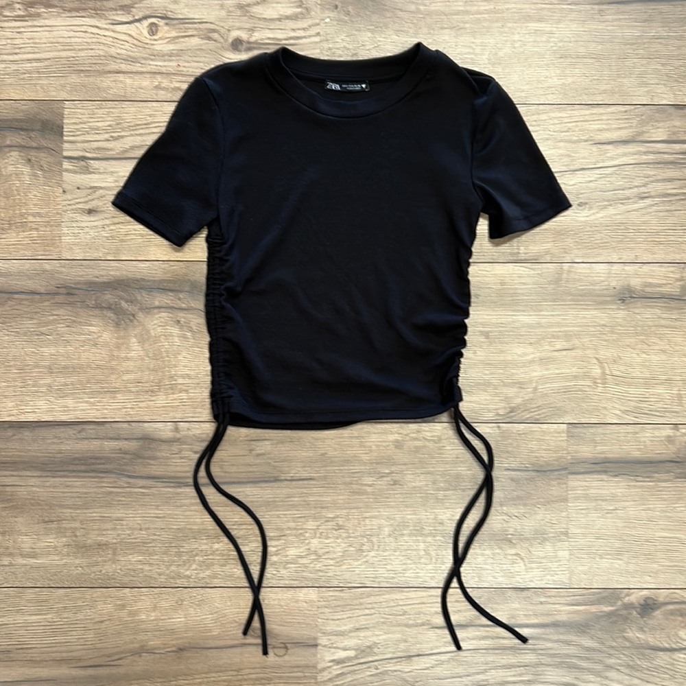Zara t-shirt with ties on sides. Size S.